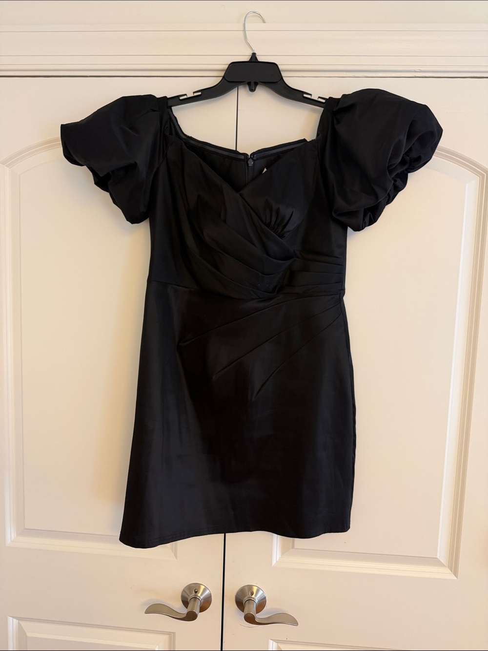 Black Puff-Sleeve Mini Dress - SHO